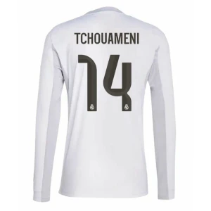 Fotbalové Dresy Real Madrid Tchouameni #14 Domácí 2025/26 Dlouhý Rukáv